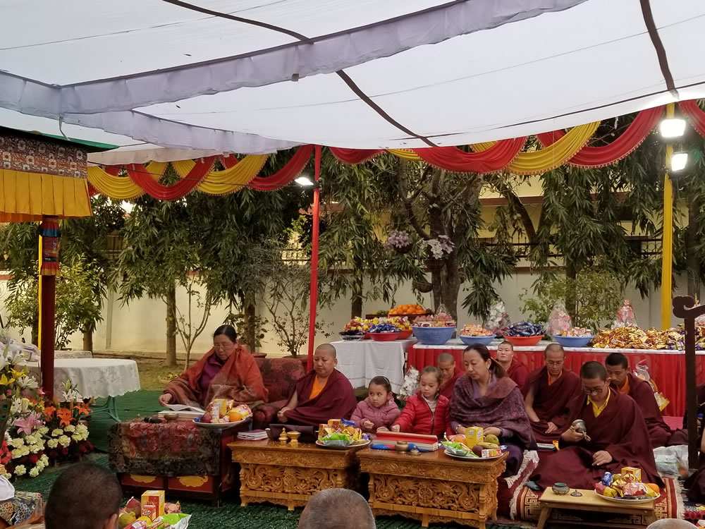 Minling Sangyum Kushog, Jets&uuml;n Khandro Rinpoche, Jets&uuml;n Dechen Paldr&ouml;n, Dungse Rinpoche and Jets&uuml;n Rinpoche during the Minling Dorsem practice