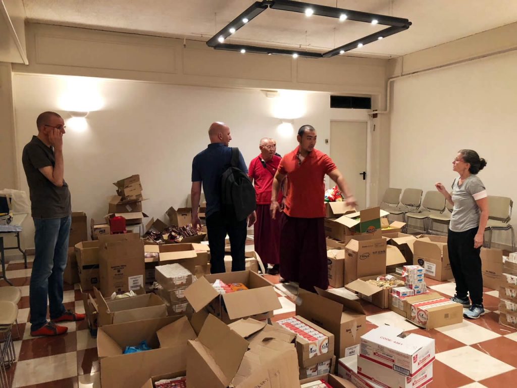 Shrine Room Set-Up, Mahasangha 2018 in Athens