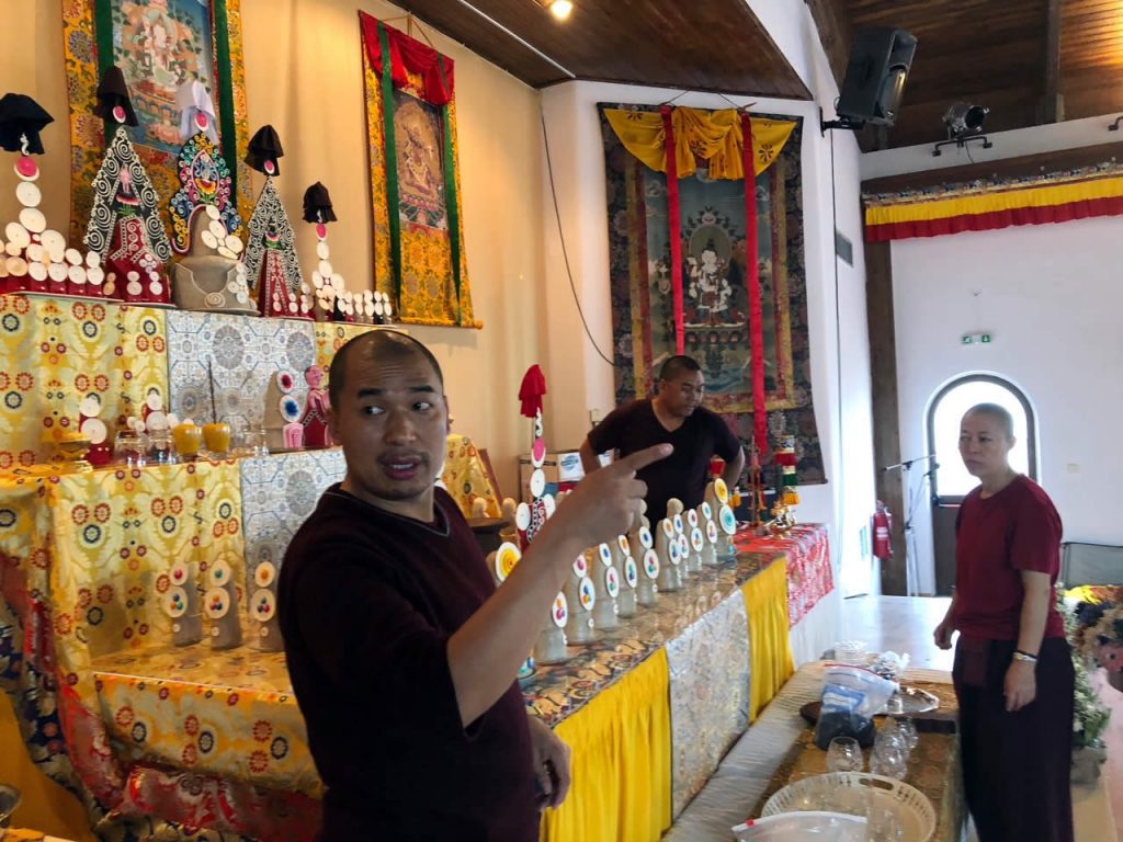 Shrine Room Set-Up, Mahasangha 2018 in Athens