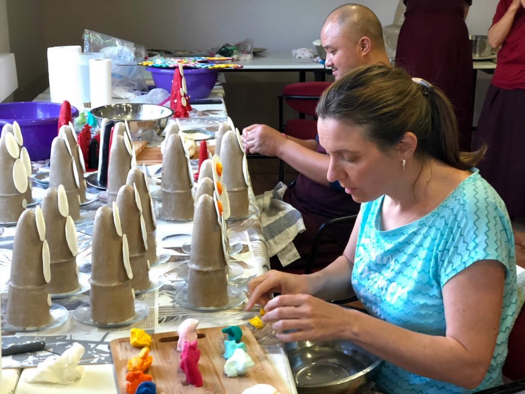 Torma preparation, Mahasangha 2018 in Athens